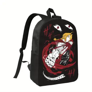 Anime Backpack with Dual Swords Design - Large Capacity High Quality School Bag, Heavy-Duty 600D Oxford Fabric Backpack for College, Travel, Cosplay - Lightweight Laptop Backpack with Adjustable Straps (Anime Fans Gift), Cute Backpack, Breathable Mesh Bac