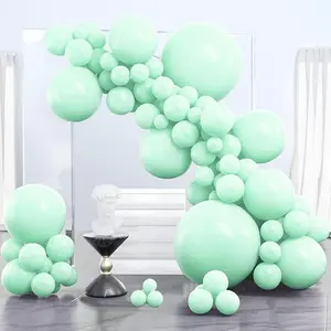 PartyWoo Mint Green Balloons 100 pcs Different Sizes Pack of 36 18 12 10 5 Inch Pastel Light Green Peppermint Balloon Arch Kit Garland for Graduation Baby Shower Birthday Party Decorations Green-Q06