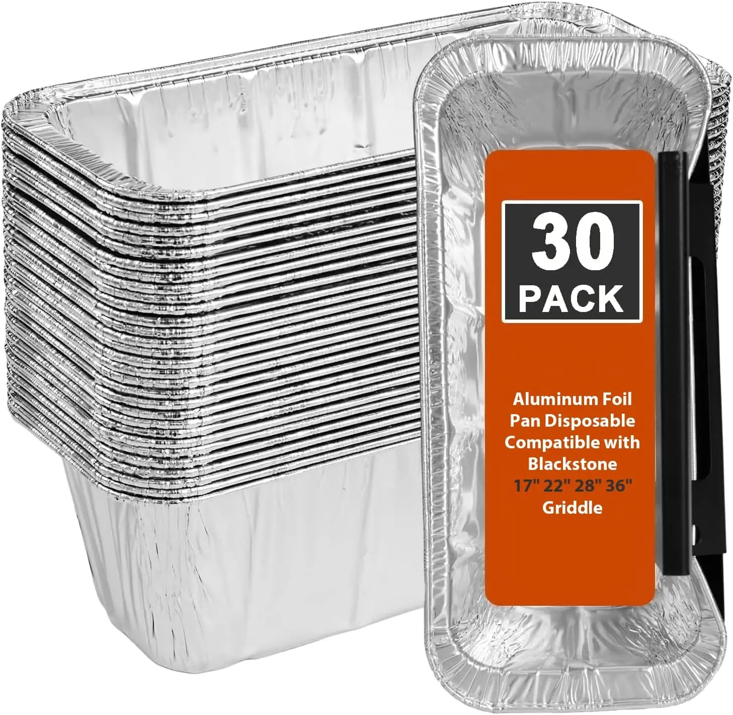 Aluminum 27oz Disposable Grease Cup Liners (30 Packs) - Compatible with Blackstone Griddle 5017, Fits 17-36" Griddles, Outdoor BBQ Drip Pan Grease Catcher Accessories