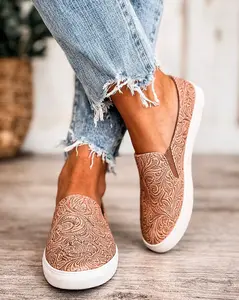 Women's Very G Nova Tan Slip-On Sneaker - Soft Design Shoe, Comfortable Walking Footwear