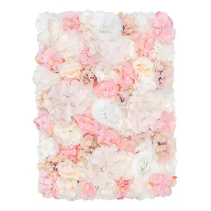 12-Piece Decorative Silky Simulated Flower Wall Panel Set, Realistic Silk Flowers with Plastic Backing, 23.6x15.74in Artificial Floral Backdrop for Wedding, Home Decor