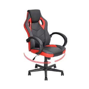 Gaming Chair Ergonomic Racing Style Office Computer Desk PU Leather Swivel Back