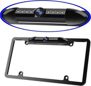 Backup Camera, License Plate Camera for CA US Standard Cars, Night Vision Rear View Reverse Camera with 8 LEDs, Wide Angle Waterproof Rear Camera for 12-24V Car Vehicle SUV RV