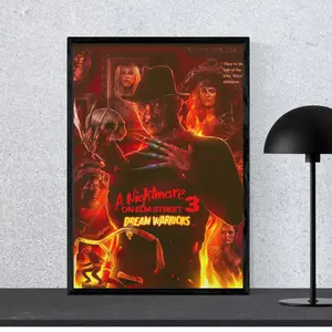 A Nightmare On Elm Street Poster, Vintage Horror Poster – Classic Scary Movie Wall Art – Family Room Gothic Decor