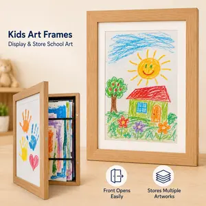 Framenow [2-Pack] Kids Art Frames, 8.5x11 Front Opening Frames to Display & Store Children’s Artwork, Magnetic White Wall Frames for School Art, Drawings & Crafts