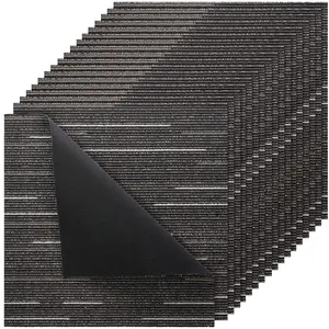 【Father's Day Gift】VEVOR Soft Durable Modular Carpet Tiles, 24x24 in Reusable 24 PCS, Customised Seamless 96sq.ft Cover, Easy DIY Replacement for Living Room Office, No Slip Padded Indoor Gray Carpet Squares