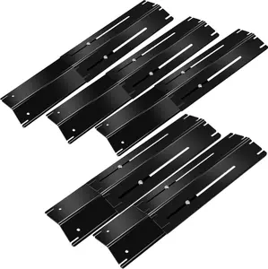 Universal Heat Plates Shield 13.5" up to 25" Adjustable Heat Tent for Backyard Uniflame Nexgrill Dyna Glo Chargriller  Griller Charbroil Gas Grill Replacement Parts 5 count Flavorizer Bar
