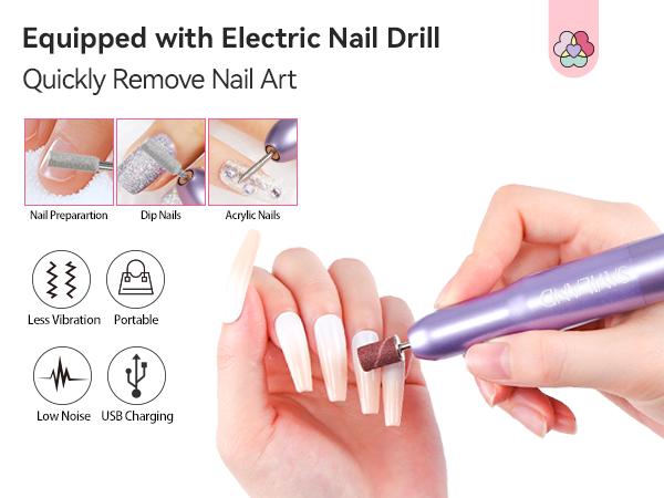 SAVILAND Dip Powder Nail Kit with Drill: 20 Winter Colors Pink Nude Grey Dip Powder Starter Kit with Nail Drill, Dip Base, Activator, Top Coat & Brush Saver for DIY Manicure Gift