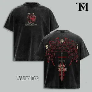 House Of The Dragon Family Tree Vintage Washed Graphic Tee, Oversized Targaryen Streetwear Shirt, Heavyweight Cotton T-Shirt, Fire And Blood Fantasy Apparel, Retro TV Series Fan Gift, Game of Thrones Premium Unisex Top