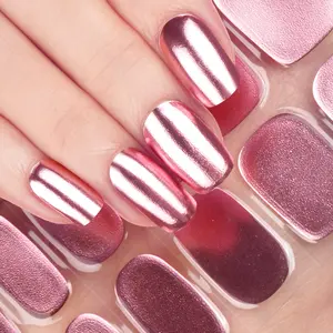 DANNI & TONI Semi Cured Gel Nail Strips - Dark, Glitter, Works with Any UV/LED Nail Lamps, Salon-Quality, Long Lasting, Easy to Apply & Remove - Includes 28 pcs Gel Nail Strips nails
