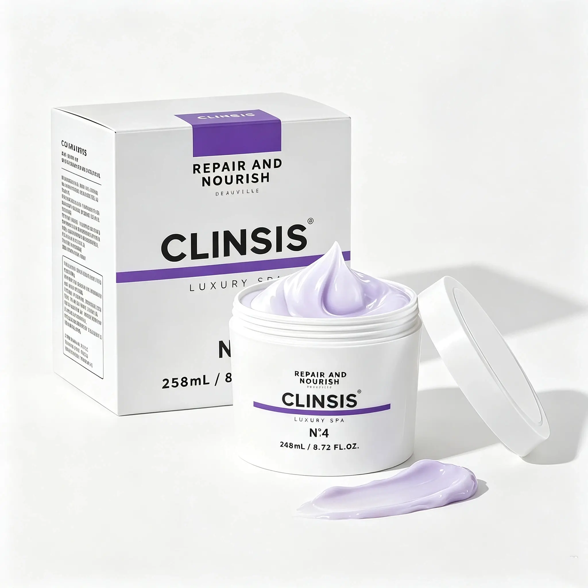 CLINSIS N°4 258ml Hair Mask - Deep Repairing Hair Mask with Argan and Marula Oil - Smooth Treatment , based hair products,Pairing leave in conditioner,Professional hair tools hair care Thicker Fuller - Hair care,French, Aroma, Dyeing Hair