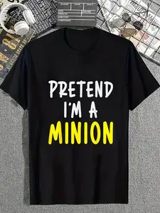 cotton Pretend I'm A Minion Costume Party Funny Halloween Minion T-Shirt casual Fashion graphic tees for women