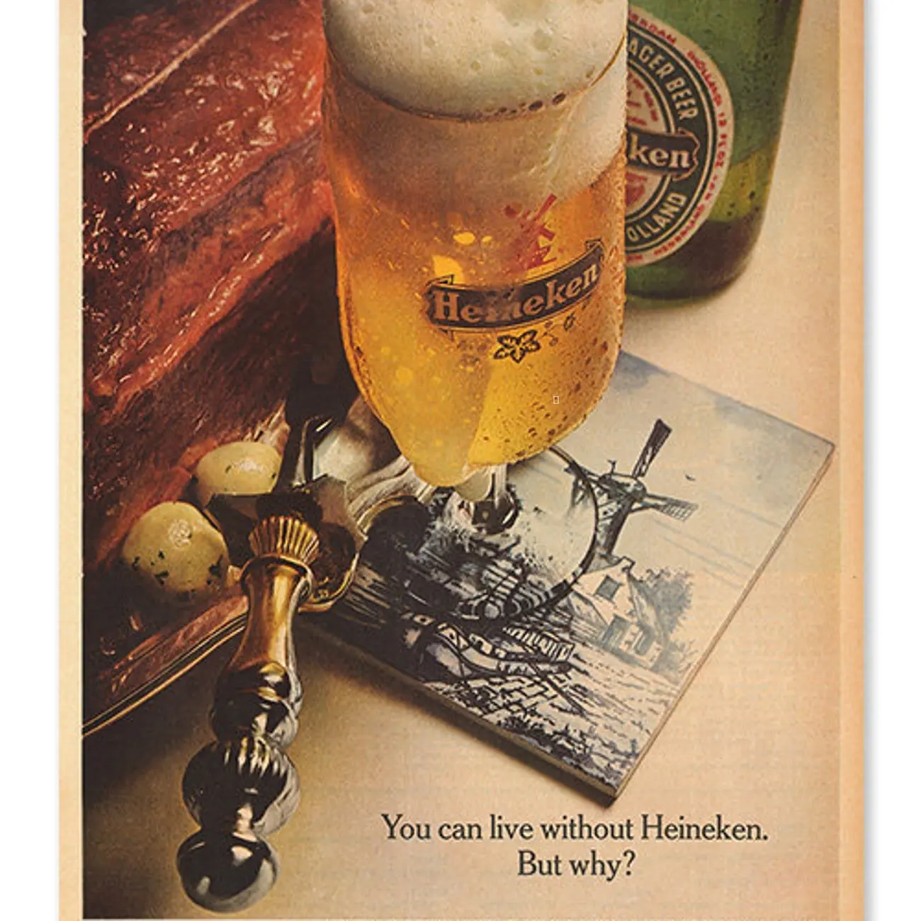 BEER VINTAGE AD- Beer Poster, Man Cave Poster, Bar Decor, Bar Poster Barware Wall Art, Vintage Beer Print zz181