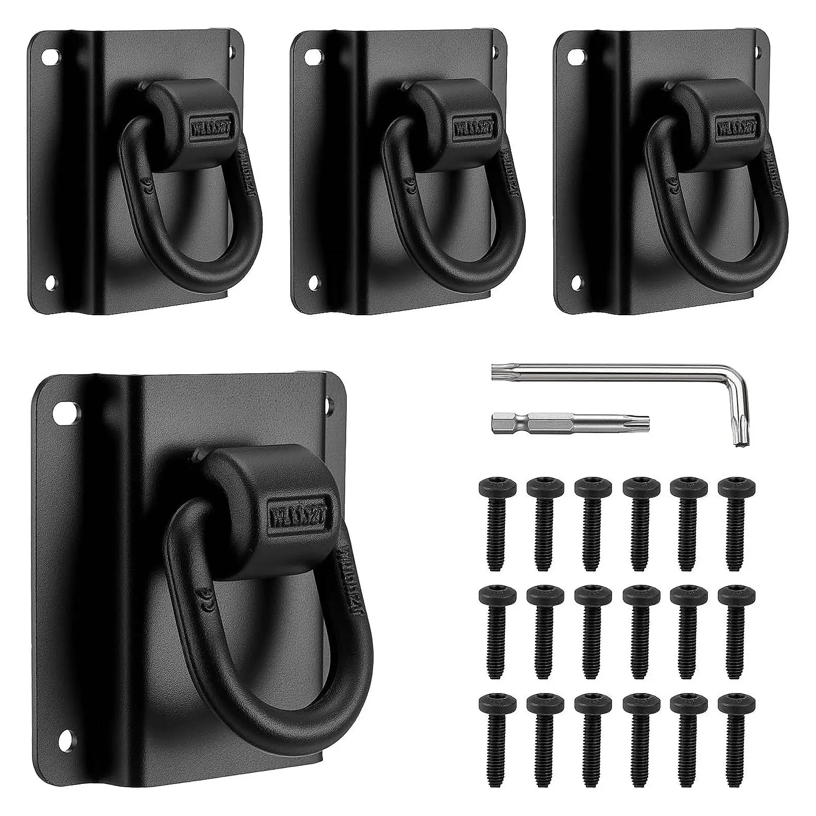 Heavy Duty Alloy Steel Tie Down Anchors 4-Pack, Bolt-On Kit for Ford F150 Raptor 2015-2026 F250 F350 F450, FL3Z Replacements (FL3Z-99000A64-B FL3Z-9928408-AB) for Cargo Securement, Max 7500lbs, Black