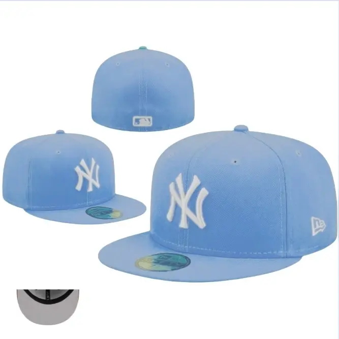 Structured Fitted Baseball Hat with High Crown and Flat Bill Design for Men and Women