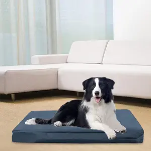 Premium Dog Bed Cover Dog Bed Cushion Cover Washable Medium, Large, XL Pet Bed Cover Navy Gray And Black Colors Dog Bed Covers