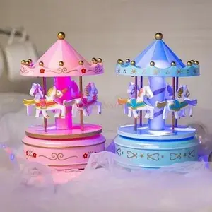 Music carousel cake decorations music box children's birthday decoration accessories diy creative party