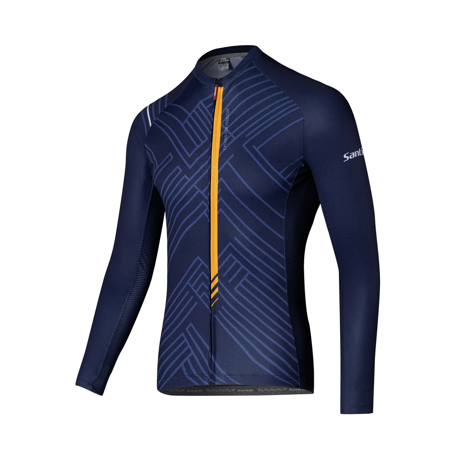 Santic Men's Cycling Jersey Long Sleeve Cycle Tops Riding Jerseys Biking Shirt Breathable
