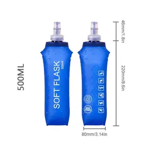 Soft Foldable Water Bottle Made of Silicone 250ml & 500ml Suitable for Sports and Outdoor Activities Running Kettle Bottles Kitchenware Outdoor Sports