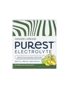 PUREST ELECTROLYTE 26-Count Ginger LimeAid Organic Whole Food Hydration Drink 100% Sea Salt Mineral Balanced Sachets
