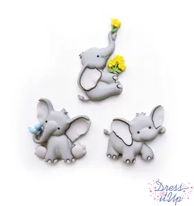 Tiny Trunks Baby Elephant Animal Spring Themed Buttons