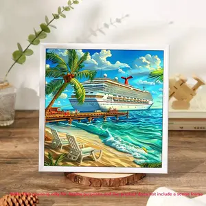 Cruise Ship Pattern DIY Diamond Arts Colorful Painting Kit without Frame, 5D Diamond Arts Colorful Painting Kit, Wall Art Decor for Home