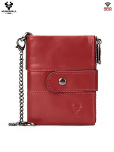 HUMERPAUL Women's Dual-Fold Wallet with Detachable Window & Chain, Large Capacity Multi-Card Holder, Portable Multifunctional Coin Purse Bp804 RFID Blocking Purse