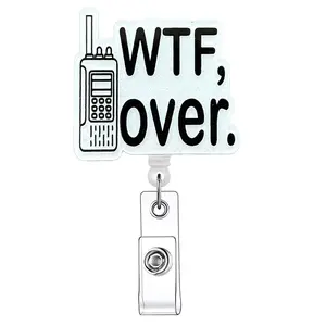 Retractable Badge Reel, Acrylic ID Holder with Clip for Nurses, Doctors, Students & Office Staff, Identification Badges & Supplies, ID Card Holder