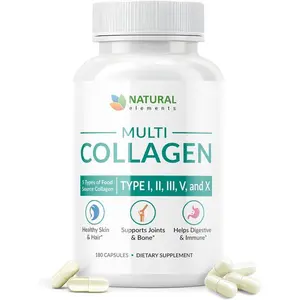 Multi Collagen Capsules 2025mg – Types I, II, III, V & X – Eggshell, Chicken, Fish & Grass-Fed Beef Collagen Blend – Supports Skin, Hair, Nails & Joint Health – 180 Capsules