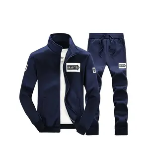 Men's Spring Printed Long-Sleeve Sporty Casual Jacket and Pants Set, Men's Jacket Set, Men's Jacket Set, Men's Baseball Uniform Set black  quarter  zip  outfit comfortable two-piece