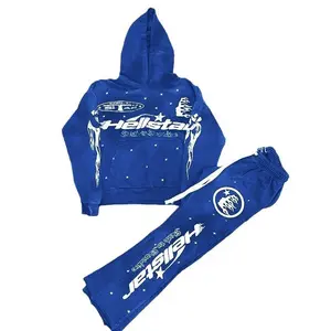 Spring and Autumn New Men's Fashion Hooded Flared Pants Set Clothing Casual graphic sweatsuit sets for men men's 2 piece set sets for men clothing Menswear Layer