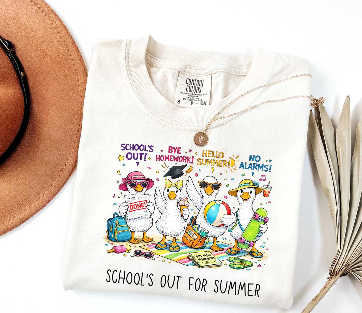 Comfort Colors Schools Out for Summer Goose Shirt, Happy Last Day of School Tee, Teacher Summer Break Shirt, Funny Teacher Goose T-Shirt, End of School Year Tee, Comfy Teacher Shirt, Teacher Vacation Tee Logan Apparel