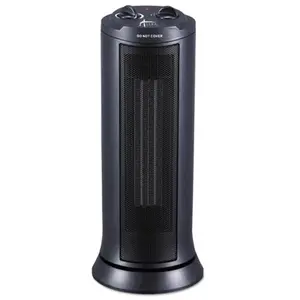 Alera ALEHECT17 17.37 x 7.37 x 7.37 in. Mini Tower Ceramic Heater - Black
