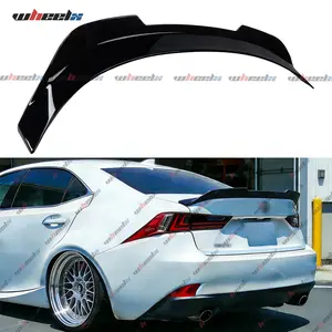 Wheelx For Lexus 2014-2020 IS200t IS300 IS350 PSM Style Highkick Trunk Spoiler Lip - Gloss Black / Carbon Fiber Look fathersdaygift