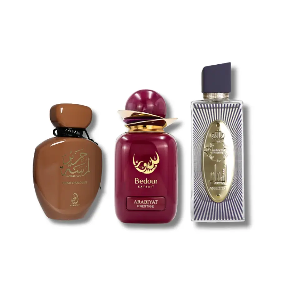 Mother's Day Set Arabiyat Dubai Choolate, Bedour Extrait & Ash'aa Eau De Parfum 3.4FL.OZ Edp Perfume Fragrance Choco Musk Edp Arabian Scent