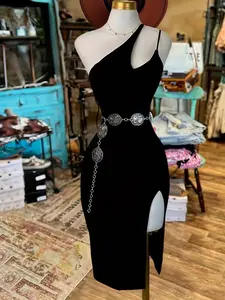 INAWLY Women’s Fashionable Solid Color Sexy Midi Bodycon Dress