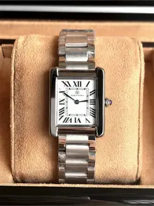 Women’s Quartz Watch Stainless Steel Strap Silver Color Ip Plated Square Dial Waterproof Luxury Business Casual Gift