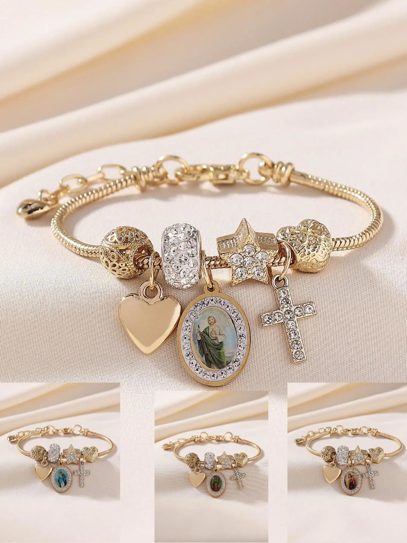 Vintage Charm Bracelet, Heart Bracelets, Heart Design Bracelet, Fashionable Jewelry for Women & Girls, Trendy All-match & Exquisite Jewelry for Birthday Gift, Jewelry Gifts