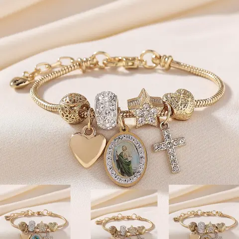Vintage Charm Bracelet, Heart Bracelets, Heart Design Bracelet, Fashionable Jewelry for Women & Girls, Trendy All-match & Exquisite Jewelry for Birthday Gift, Jewelry Gifts
