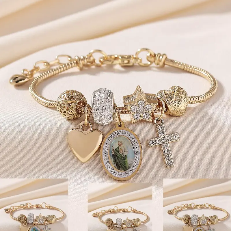 Vintage Charm Bracelet, Heart Bracelets, Heart Design Bracelet, Fashionable Jewelry for Women & Girls, Trendy All-match & Exquisite Jewelry for Birthday Gift, Jewelry Gifts