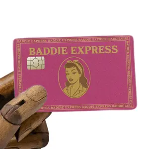Baddie Express Credit Card Cover – Pink and Gold Vinyl Sticker Skin