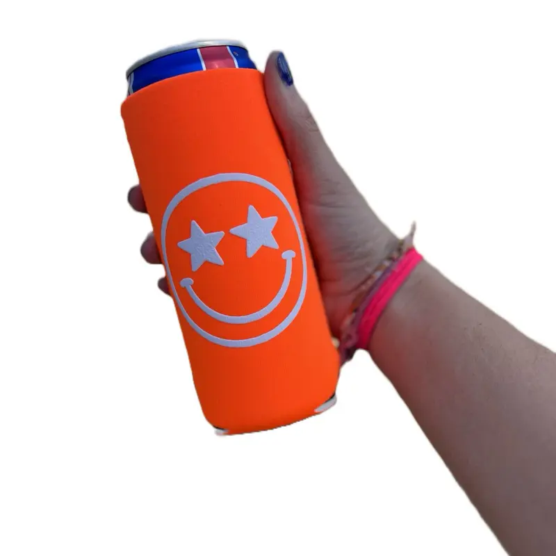 Smiley Slim Can Koozie
