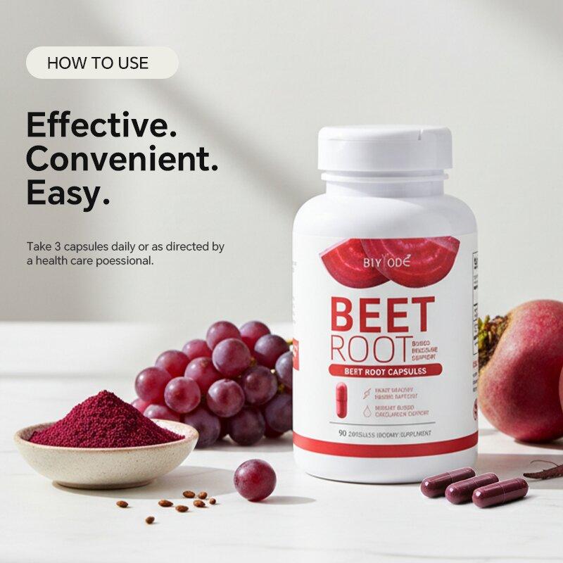 Beet Root Capsules: 1000mg Beet Root + 150mg Grape Seed Extract