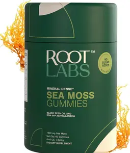 Sea Moss Gummies I 92+ Minerals I Black Seed Oil I KSM 66 Ashwagandha I Lab Tested I No Added Sugar | for Men, Women I Non-GMO I 100% Natural & Organic I 1600 mg I 60 Gummy