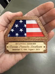Customized Memorial Magnet - Wood and Acrylic