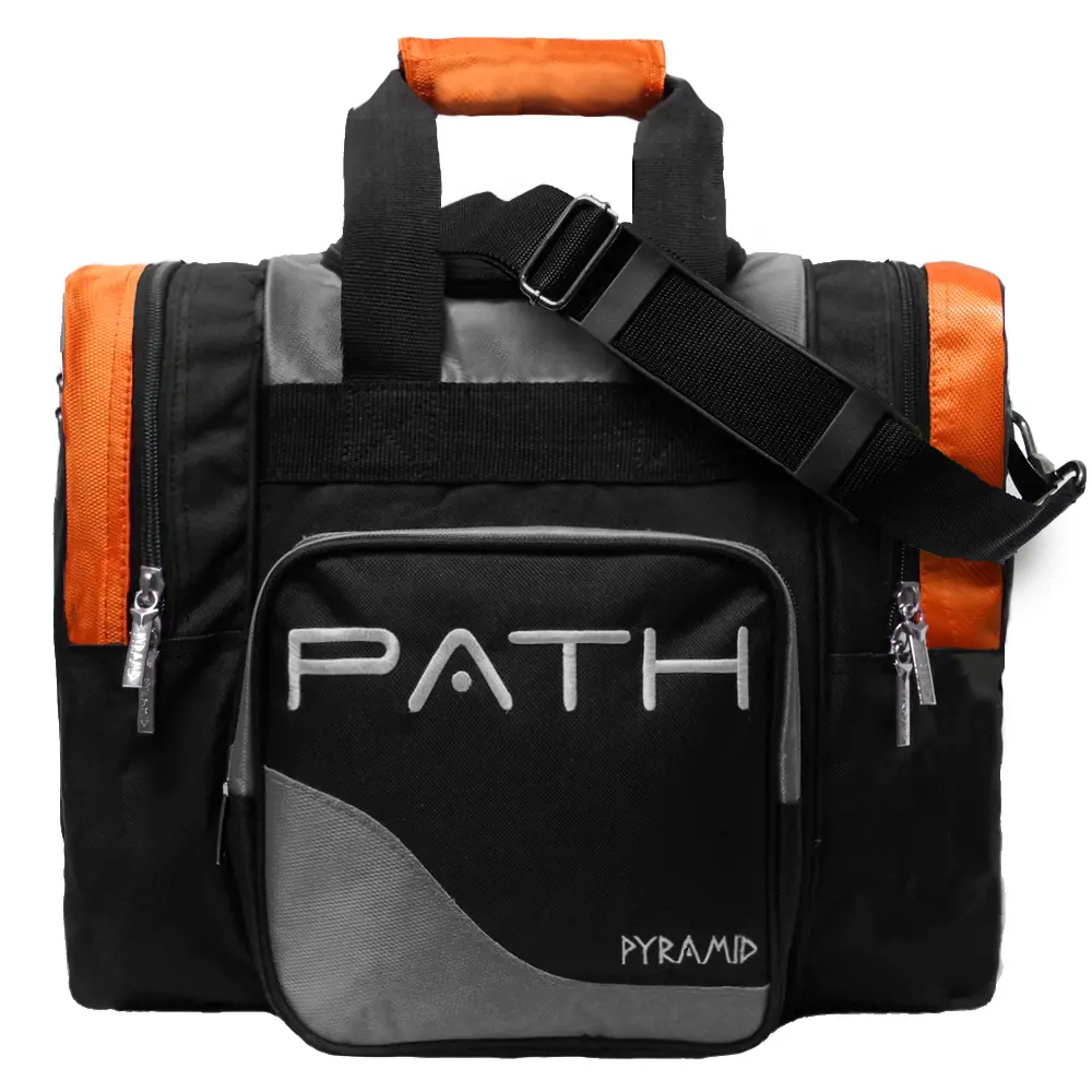 Pyramid Path Pro Deluxe Single Tote Bowling Bag (Silver/Orange/Black)