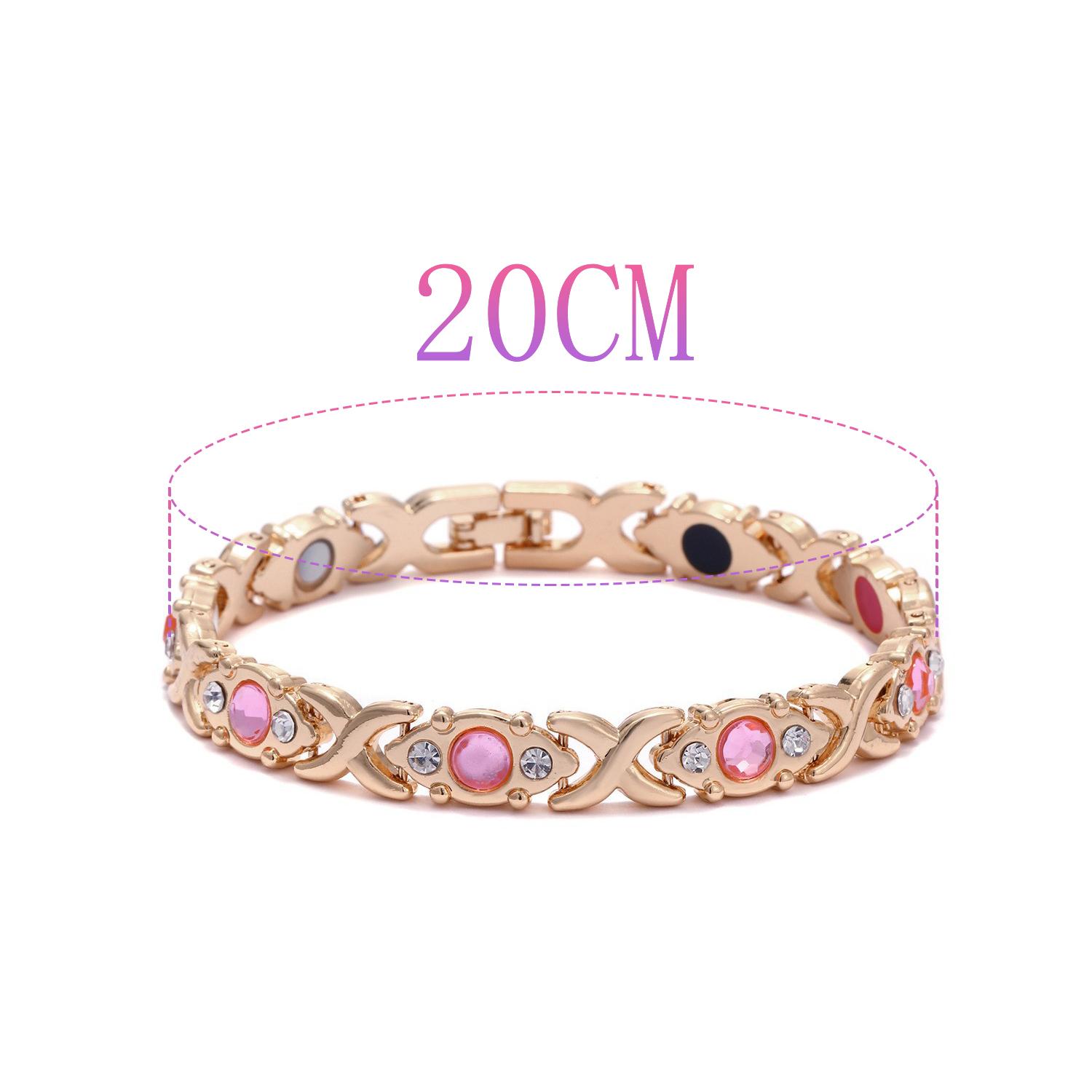 Energy magnet bracelet, eco-friendly alloy with diamonds, adjustable ladies' wristband，Valentine's Day gift, Christmas gift
