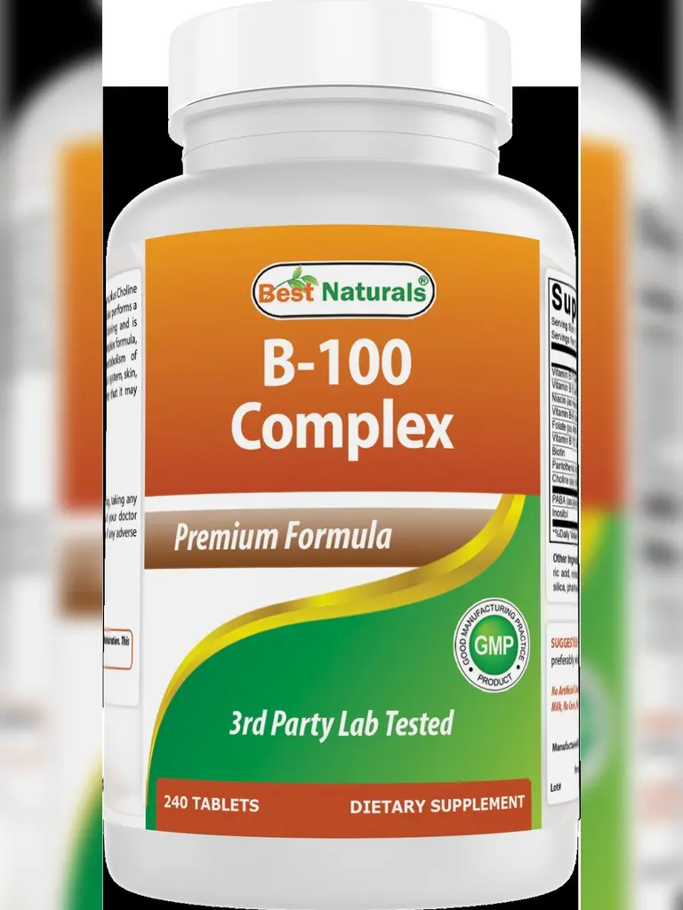 Best Naturals Vitamin B Complex with Inositol, PABA 240 Tablets - Made in The USA - Non-GMO & Gluten Free