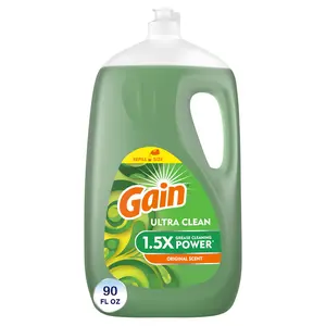 Gain Ultra Dishwashing Liquid Dish Soap, Original Scent, 90.0 fl oz