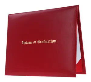 Red Imprinted Diploma Cover - High School Diploma Covers